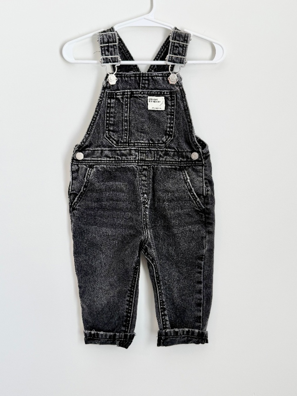 Zara Black Denim Overalls